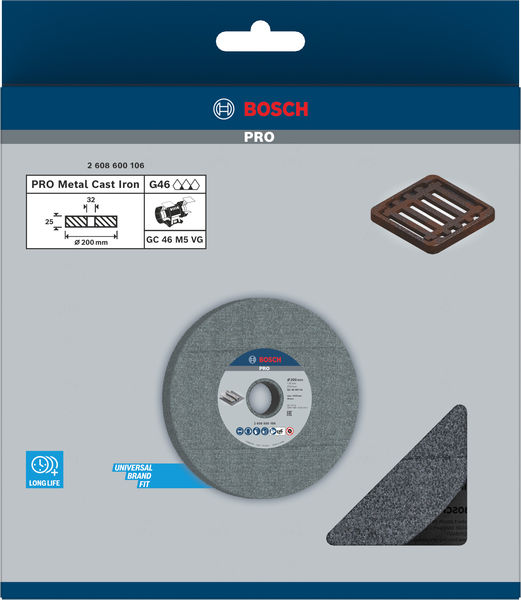 PRO Metal Schleifscheibe, 200 x 25 x 32&nbsp;mm, G46 Produktbild img2 L