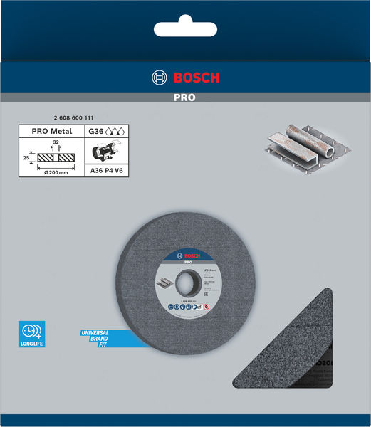 PRO Metal Schleifscheibe, 200 x 25 x 32&nbsp;mm, G36 Produktbild img2 L