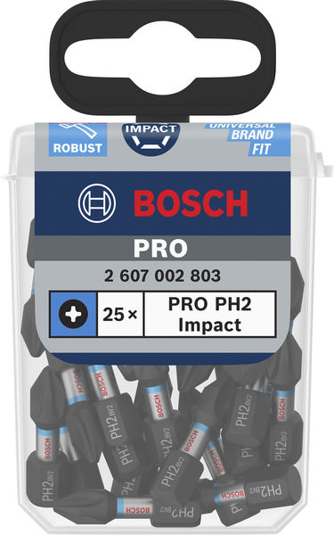 PRO Phillips Impact Bit, PH2, 25 mm, Display, 10 x 25-tlg Produktbild img2 L