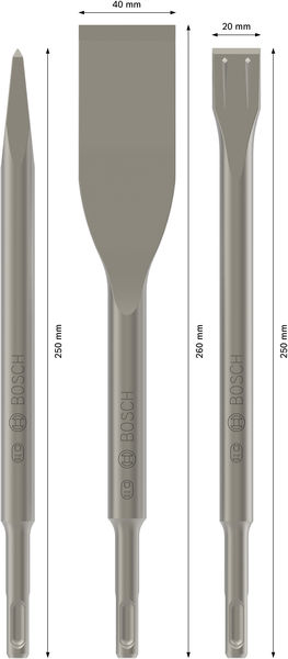 PRO SDS plus-5C Meißelset, 0; 40; 20x250; 260; 250&nbsp;mm, 3-tlg. Produktbild img3 L