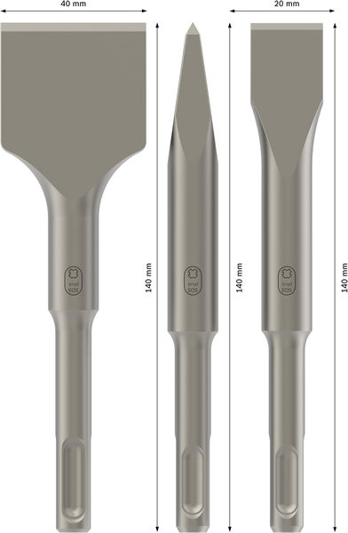 PRO SDS plus-4C Meißel-Set, 20; 40x140; 140; 140&nbsp;mm, 3-tlg. Produktbild img3 L