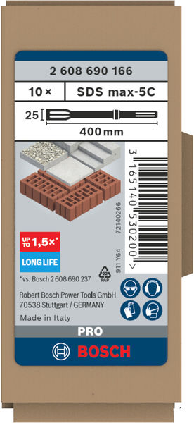 PRO SDS max-5C Flachmeißel-Set, 25 x 400&nbsp;mm, 10-tlg. Produktbild img3 L