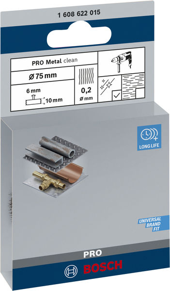 PRO Metal clean Scheibenbürste, gerader Schaft, 75 x 0,2&nbsp;mm Produktbild img2 L