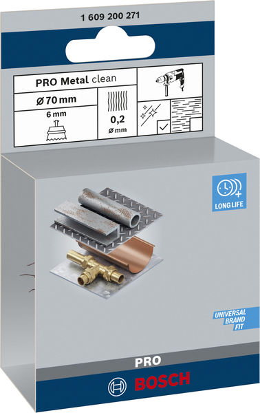 PRO&nbsp;Metal clean Topfbürste, zylindrischer Schaft, 70 x 0,2&nbsp;mm Produktbild img2 L