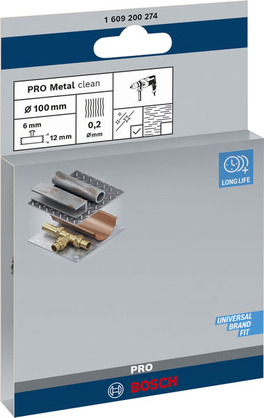 PRO Metal clean Scheibenbürste, zylindrischer Schaft, 100 x 0,2&nbsp;mm Produktbild img2 L