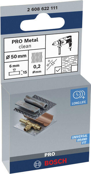 PRO Metal clean Scheibenbürste, gerader Schaft, 50 x 0,2&nbsp;mm Produktbild img2 L