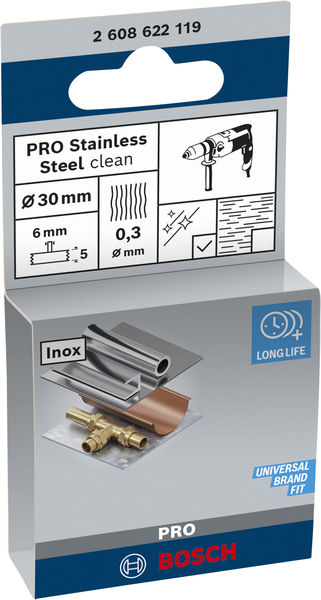 PRO Stainless Steel clean Scheibenbürste, gerader Schaft, 30 x 0.3&nbsp;mm Produktbild img2 L