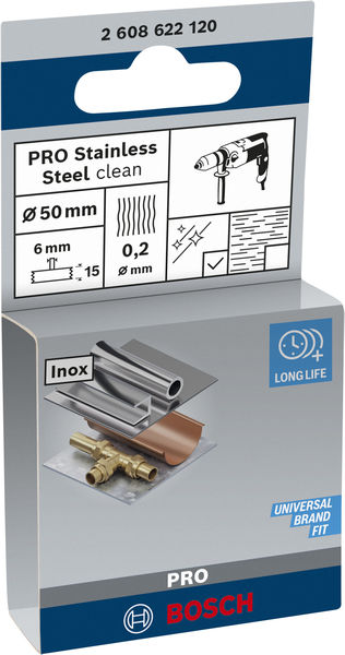 PRO Stainless Steel clean Scheibenbürste, gerader Schaft, 50 x 0,2&nbsp;mm Produktbild img2 L