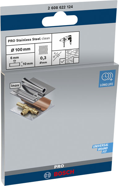 PRO Stainless Steel clean Scheibenbürste, gerader Schaft, 100 x 0,3&nbsp;mm Produktbild img2 L