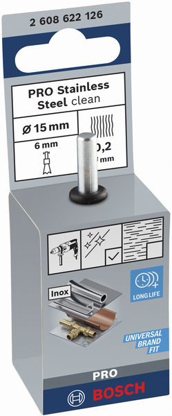 PRO Stainless Steel clean Pinselbürste, gerader Schaft, 15 x 0,2&nbsp;mm Produktbild img2 L