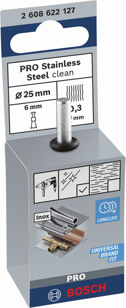 PRO Stainless Steel clean Pinselbürste, gerader Schaft, 25 x 0,3 mm Produktbild img2 L