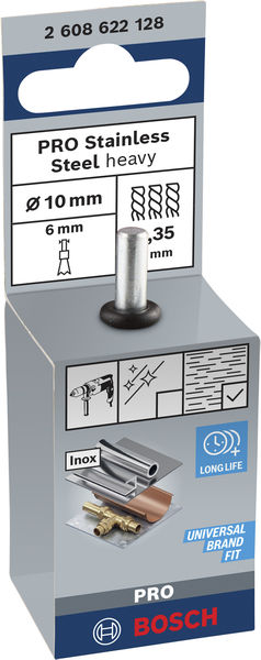 PRO Stainless Steel heavy Pinselbürste, gerader Schaft, 10 x 0,35&nbsp;mm Produktbild img2 L