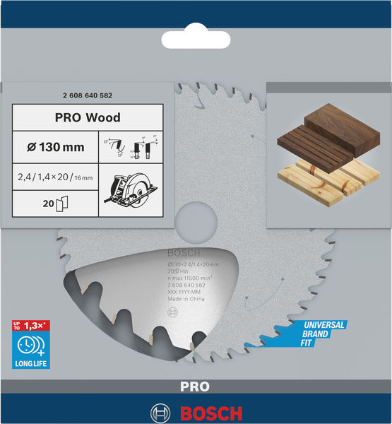 PRO Wood Kreissägeblatt, 130&nbsp;x&nbsp;2,4&nbsp;x&nbsp;20&nbsp;mm, Z20 Produktbild img3 L