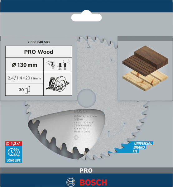PRO Wood Kreissägeblatt, 130&nbsp;x&nbsp;2,4&nbsp;x&nbsp;20&nbsp;mm, Z30 Produktbild img3 L