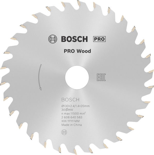 PRO Wood Kreissägeblatt, 130&nbsp;x&nbsp;2,4&nbsp;x&nbsp;20&nbsp;mm, Z30 Produktbild img1 L