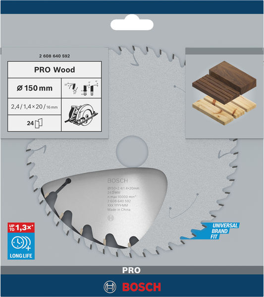 PRO Wood Kreissägeblatt, 150&nbsp;x&nbsp;2,4&nbsp;x&nbsp;20&nbsp;mm, Z24 Produktbild img3 L