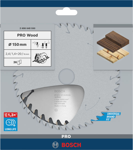 PRO Wood Kreissägeblatt, 150&nbsp;x&nbsp;2,4&nbsp;x&nbsp;20&nbsp;mm, Z36 Produktbild img3 L