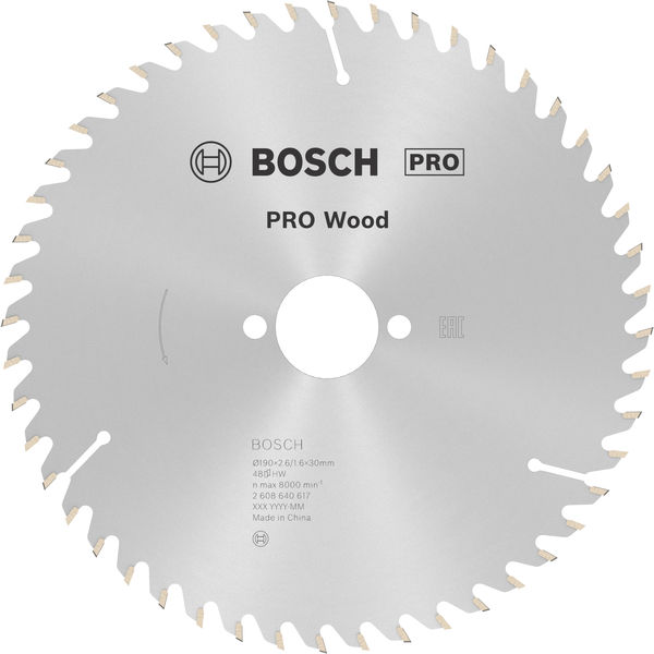 PRO Wood Kreissägeblatt, 190&nbsp;x&nbsp;2,6&nbsp;x&nbsp;30&nbsp;mm, Z48 Produktbild img1 L