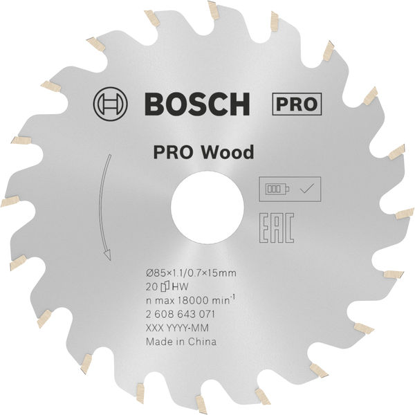 PRO&nbsp;Wood Kreissägeblatt, 85 x 1.1 x 15&nbsp;mm Produktbild img1 L