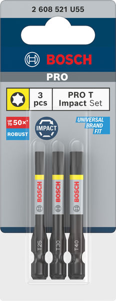 PRO T Impact Bit Set, T25, T30, T40, 55 mm, 3-tlg Produktbild img3 L