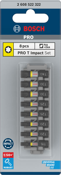 PRO Torx Impact Bit Set, T15; T20(x2); T25(x2); T30(x2); T40, 25&nbsp;mm, 8-tlg. Produktbild img3 L