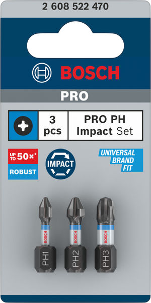 PRO PH Impact Bit Set, 25 mm, 3-tlg Produktbild img3 L
