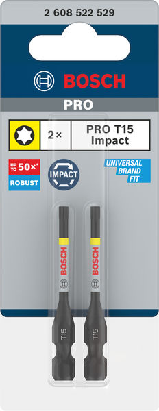 PRO Torx Impact Bit, T15, 55&nbsp;mm, 2-tlg. Produktbild img3 L