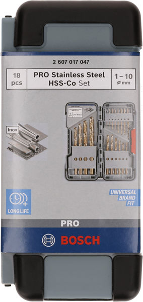PRO Stainless Steel HSS-Co Spiralbohrer-Set, 18-tlg. Produktbild img2 L