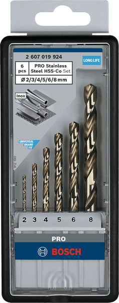 PRO Stainless Steel HSS-Co Spiralbohrer-Set, 6-tlg. Produktbild img3 L