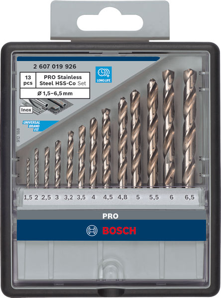 PRO Stainless Steel HSS-Co Spiralbohrer-Set, 13-tlg. Produktbild img3 L