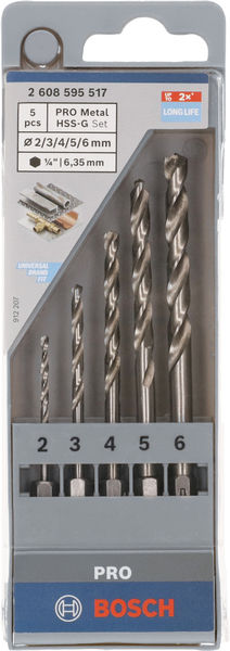 PRO Metal HSS-G Hex Spiralbohrer Set, 5-tlg. Produktbild img3 L