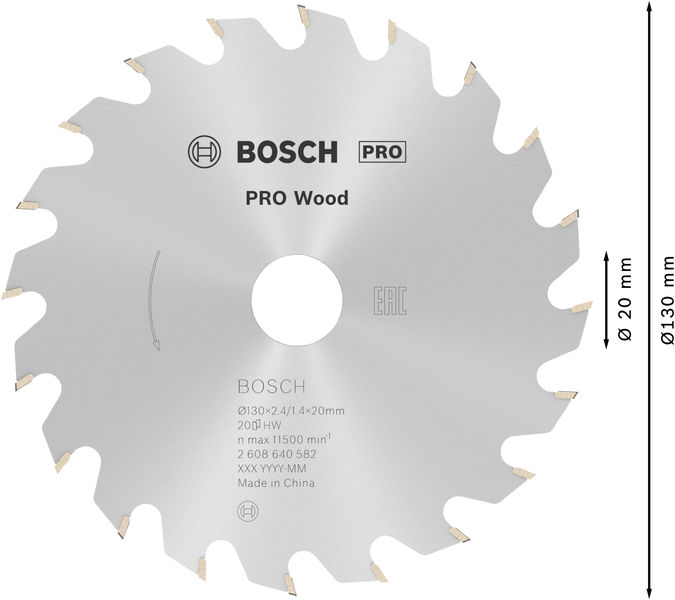 PRO Wood Kreissägeblatt, 130&nbsp;x&nbsp;2,4&nbsp;x&nbsp;20&nbsp;mm, Z20 Produktbild img5 L
