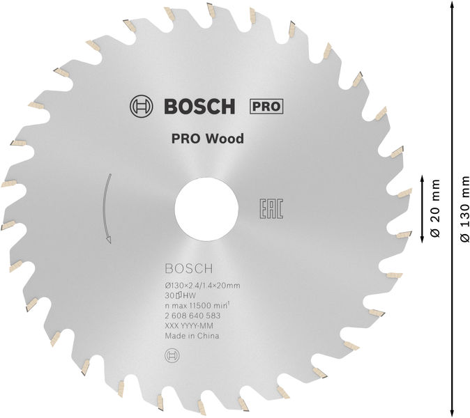 PRO Wood Kreissägeblatt, 130&nbsp;x&nbsp;2,4&nbsp;x&nbsp;20&nbsp;mm, Z30 Produktbild img5 L
