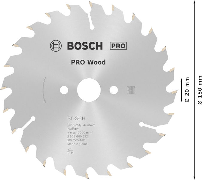 PRO Wood Kreissägeblatt, 150&nbsp;x&nbsp;2,4&nbsp;x&nbsp;20&nbsp;mm, Z24 Produktbild img5 L