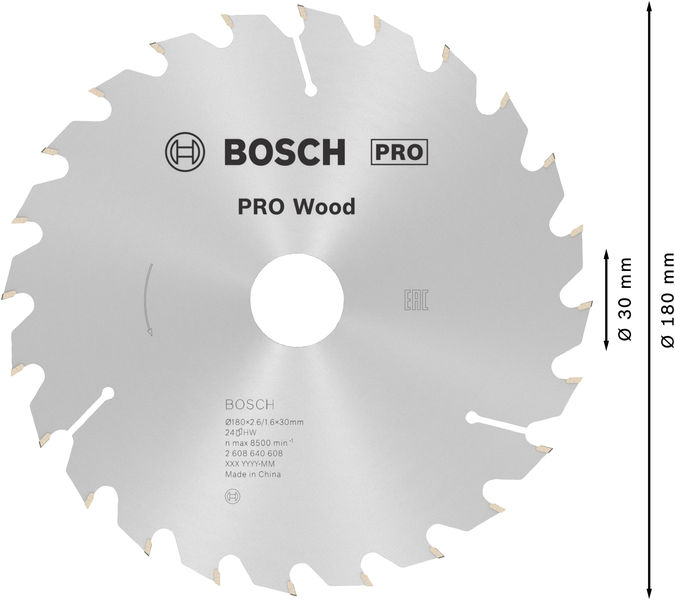 PRO Wood Kreissägeblatt, 180&nbsp;x&nbsp;2,6&nbsp;x&nbsp;30&nbsp;mm, Z24 Produktbild img5 L