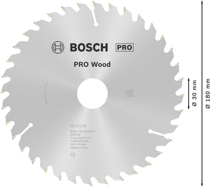 PRO Wood Kreissägeblatt, 180&nbsp;x&nbsp;2,6&nbsp;x&nbsp;30&nbsp;mm, Z36 Produktbild img5 L