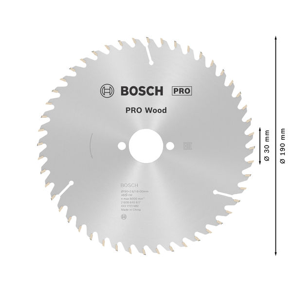 PRO Wood Kreissägeblatt, 190&nbsp;x&nbsp;2,6&nbsp;x&nbsp;30&nbsp;mm, Z48 Produktbild img5 L