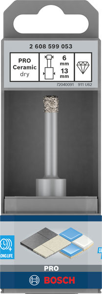 PRO Ceramic dry Bohrer, 6&nbsp;x&nbsp;33&nbsp;x&nbsp;13&nbsp;mm Produktbild img3 L