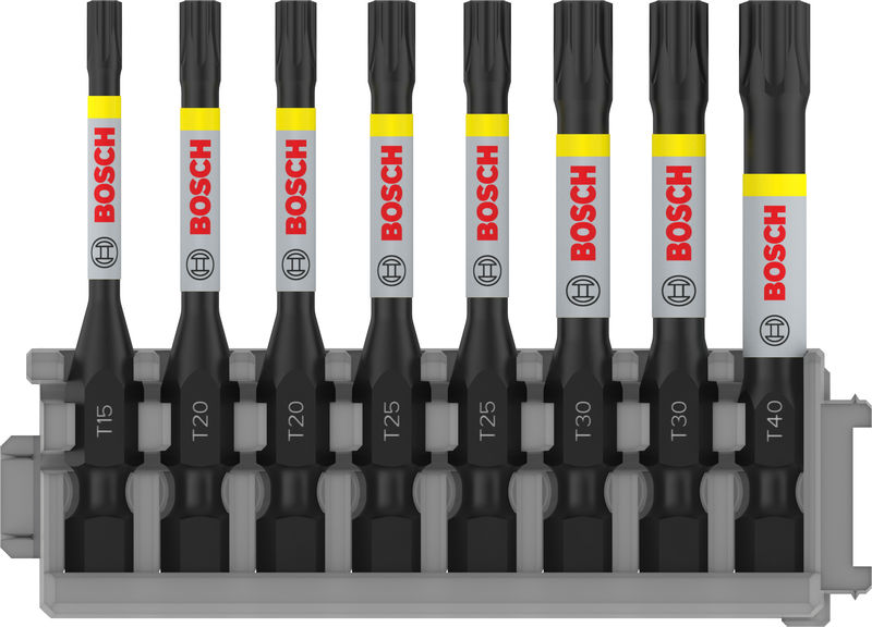 PRO Torx Impact Bit Set, T15; T20(x2); T25(x2); T30(x2); T40, 55&nbsp;mm, 8-tlg. Produktbild img1 L