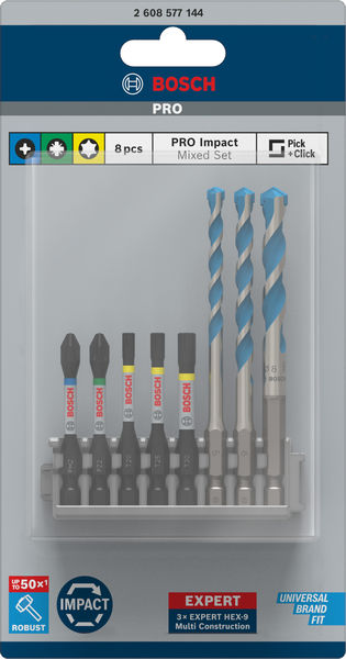 PRO Impact Set mit Multi Constr. Bohrer, PH2/PZ2/T20/T25/T30, MC 5/6/8, 8-tlg. Produktbild img3 L