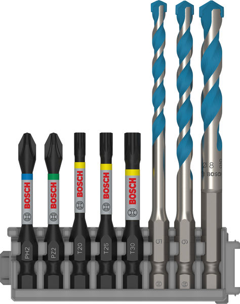 PRO Impact Set mit Multi Constr. Bohrer, PH2/PZ2/T20/T25/T30, MC 5/6/8, 8-tlg. Produktbild img1 L