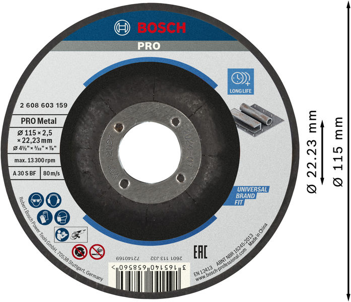 PRO Metal Trennscheibe, 115&nbsp;x&nbsp;2.5&nbsp;x&nbsp;22.23&nbsp;mm, gekröpft Produktbild img3 L
