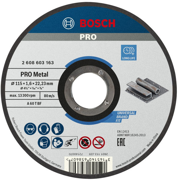 PRO Metal Trennscheibe, 115&nbsp;x&nbsp;1.6&nbsp;x&nbsp;22.23&nbsp;mm, gerade Produktbild img1 L