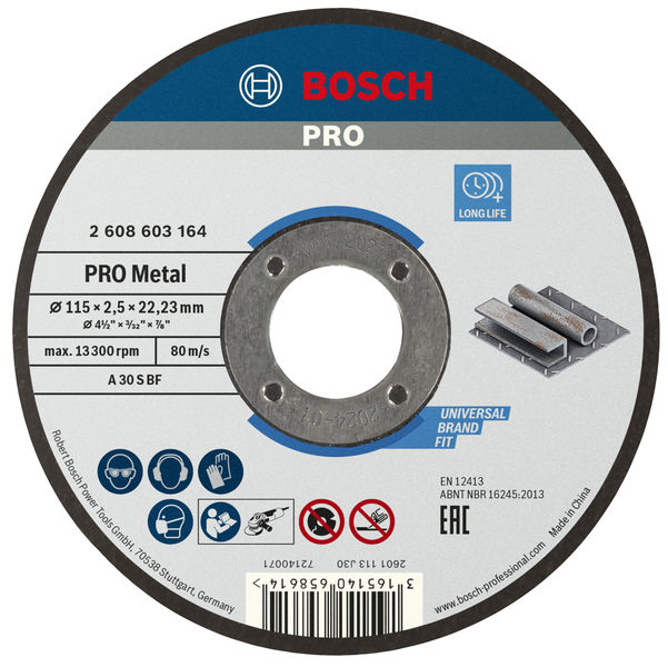 PRO Metal Trennscheibe, 115&nbsp;x&nbsp;2.5&nbsp;x&nbsp;22.23&nbsp;mm, gerade Produktbild img1 L