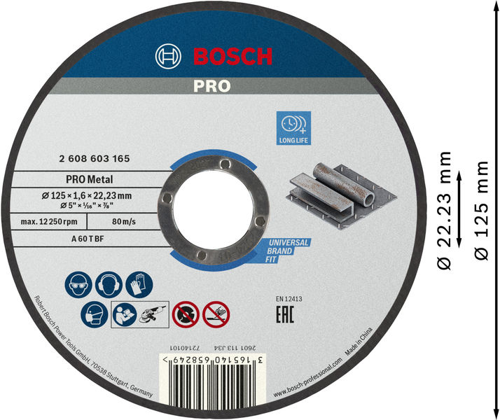 PRO Metal Trennscheibe, 125&nbsp;x&nbsp;1.6&nbsp;x&nbsp;22.23&nbsp;mm, gerade Produktbild img3 L