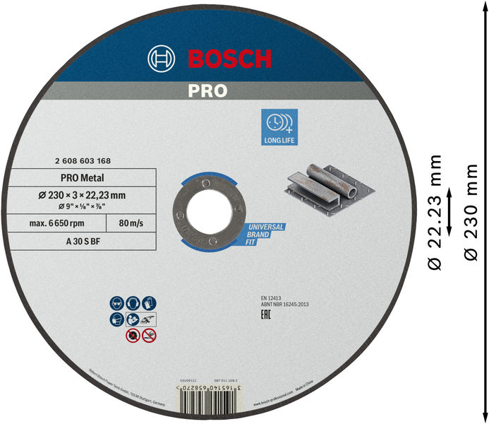 PRO Metal Trennscheibe, 230&nbsp;x&nbsp;3&nbsp;x&nbsp;22.23&nbsp;mm, gerade Produktbild img3 L
