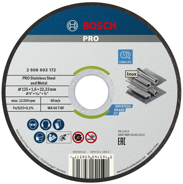 PRO Stainless Steel and Metal Trennscheibe, 125&nbsp;x&nbsp;1.6&nbsp;x&nbsp;22.23&nbsp;mm, gerade Produktbild img1 L