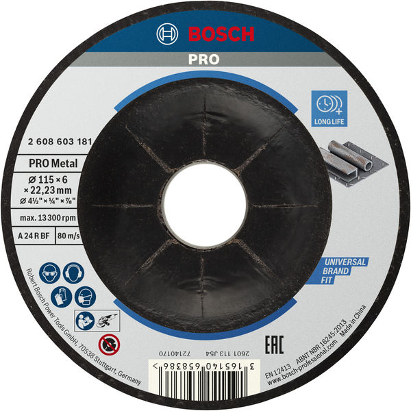 PRO Metal Schleifscheibe, 115&nbsp;x&nbsp;6&nbsp;x&nbsp;22.23&nbsp;mm Produktbild img1 L