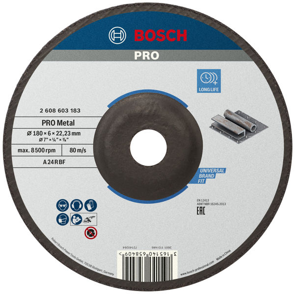 PRO Metal Schleifscheibe, 180&nbsp;x&nbsp;6&nbsp;x&nbsp;22.23&nbsp;mm Produktbild img1 L