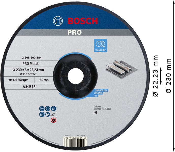 PRO Metal Schleifscheibe, 230&nbsp;x&nbsp;6&nbsp;x&nbsp;22.23&nbsp;mm Produktbild img3 L